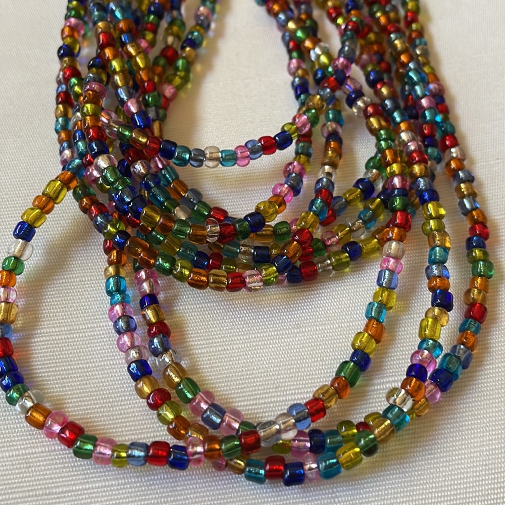 Lot of 9 multicolor glass beads strands unfinished for jewelry and crafts 30” L - Picture 4 of 7